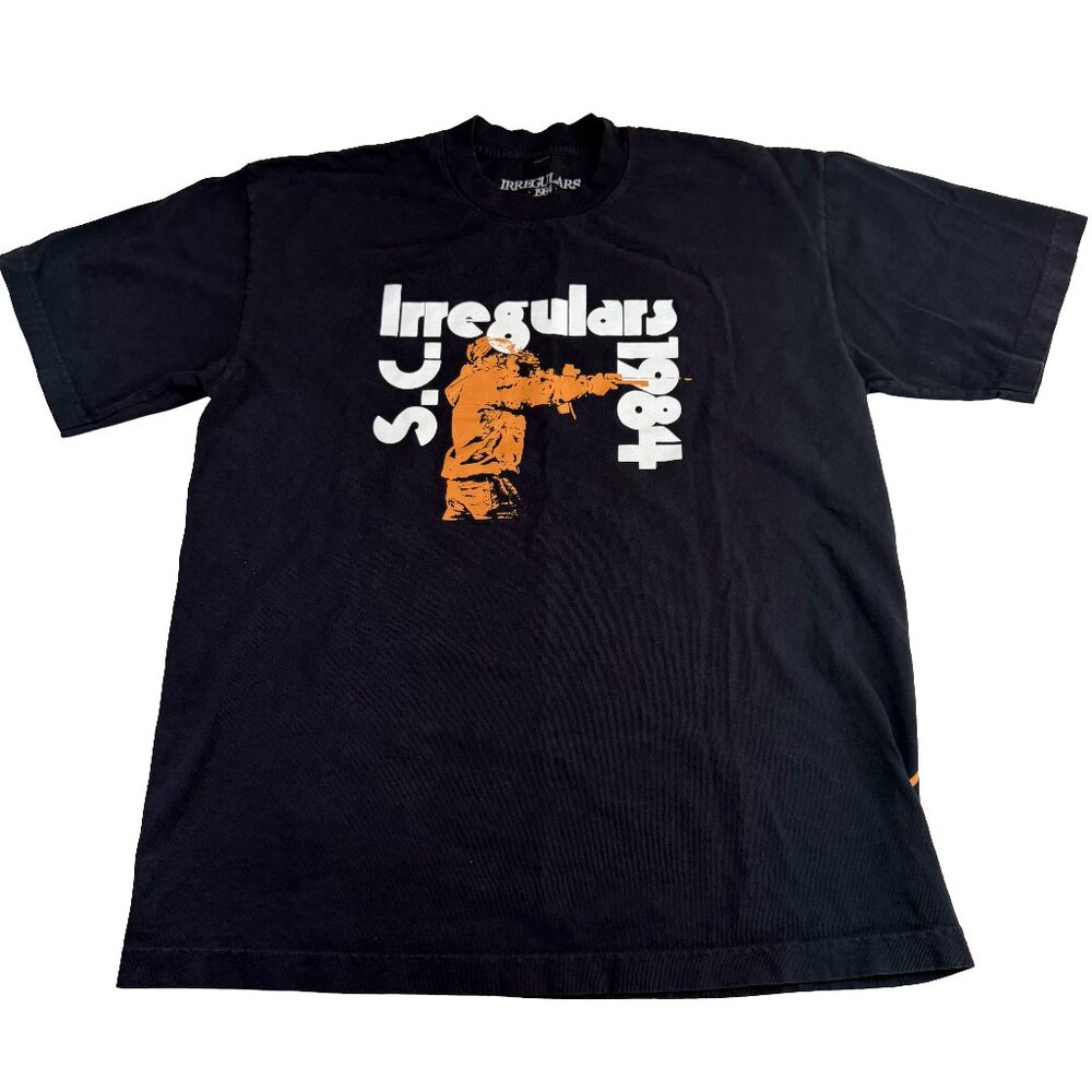 S.C. Irregulars 1984 Black Graphic T-Shirt Size M 100% Cotton Short Sleeve RARE